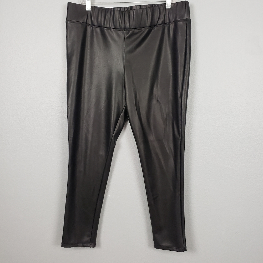 MIXIT Faux Leather Leggings Black Sz XL Grunge Vegan Witchy